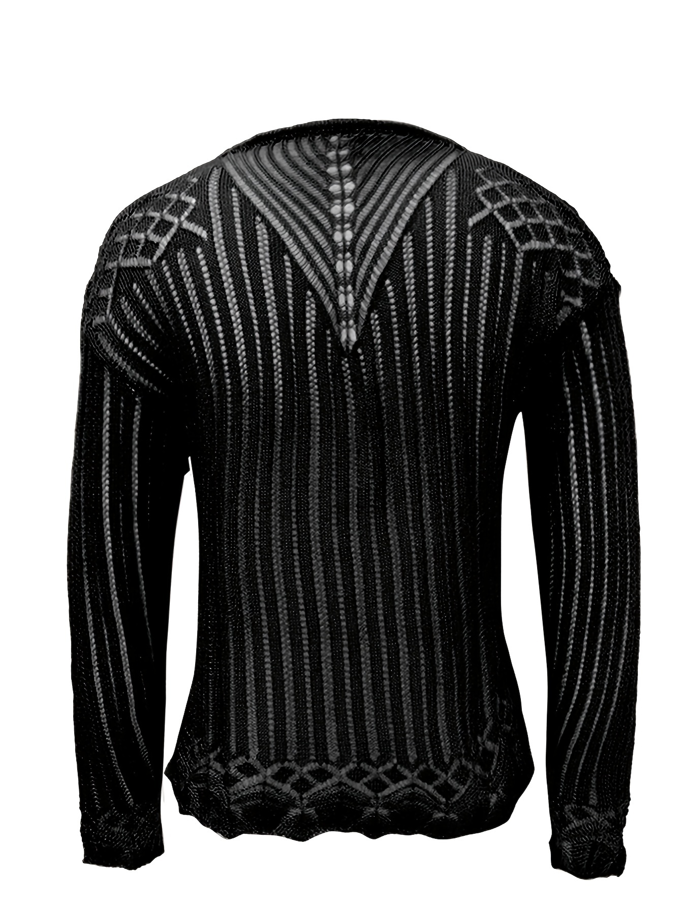 V Neck Hollow Beach Shirt Solid Long Sleeves Crochet Top Women's Swimwear