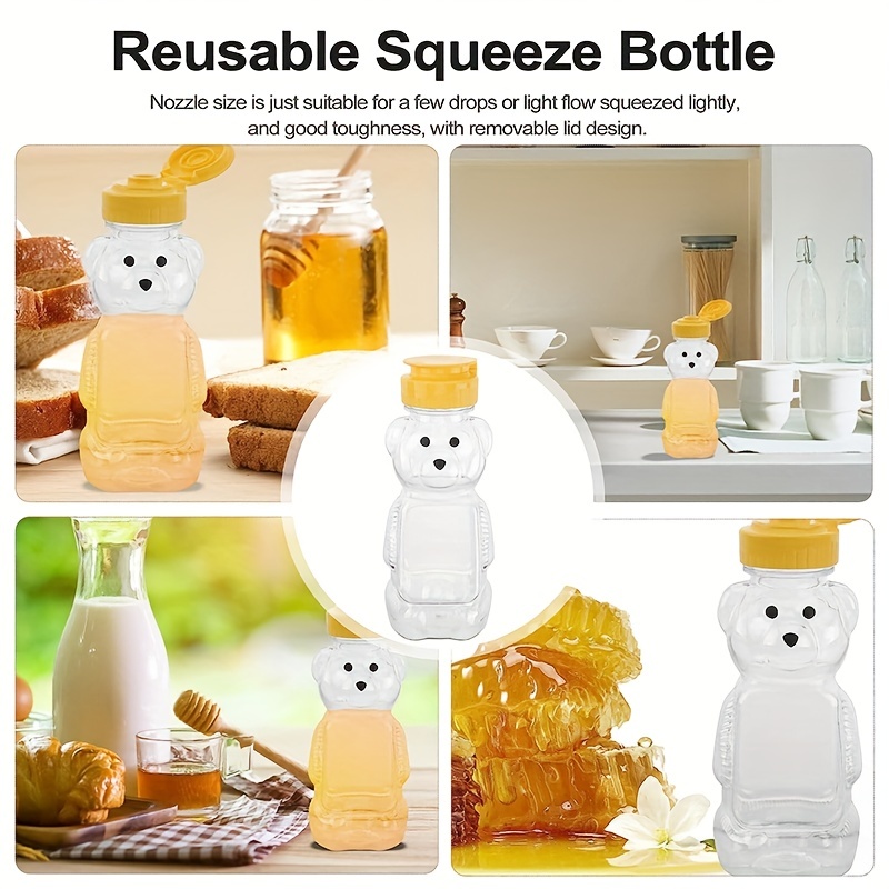 Buy Squeeze Honey Bottles Jar Reusable Plastic Oil Jars With Cap
