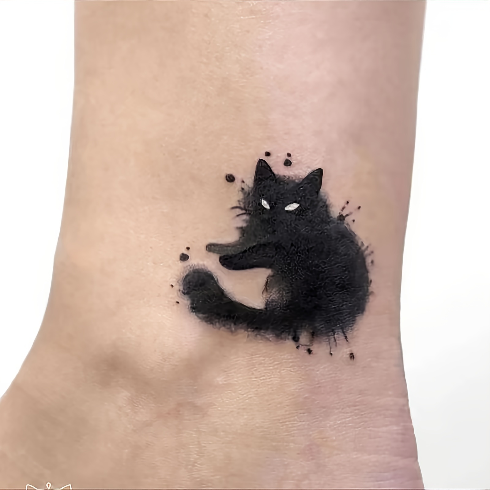 

Chic Black Cat Temporary Tattoo Stickers - Waterproof, Long-lasting, Cool & Sexy Design For Arms And Collarbones