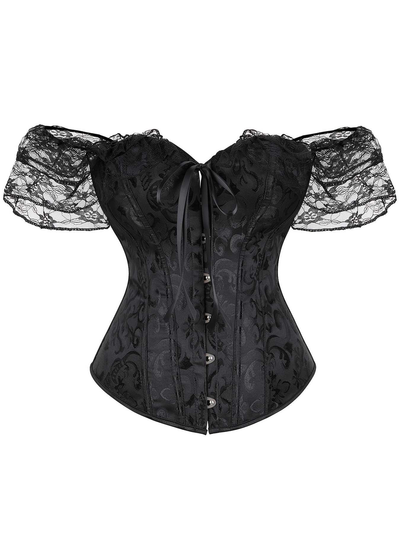 Contrast Lace Strapless Corset Retro Style Slimming Lace - Temu