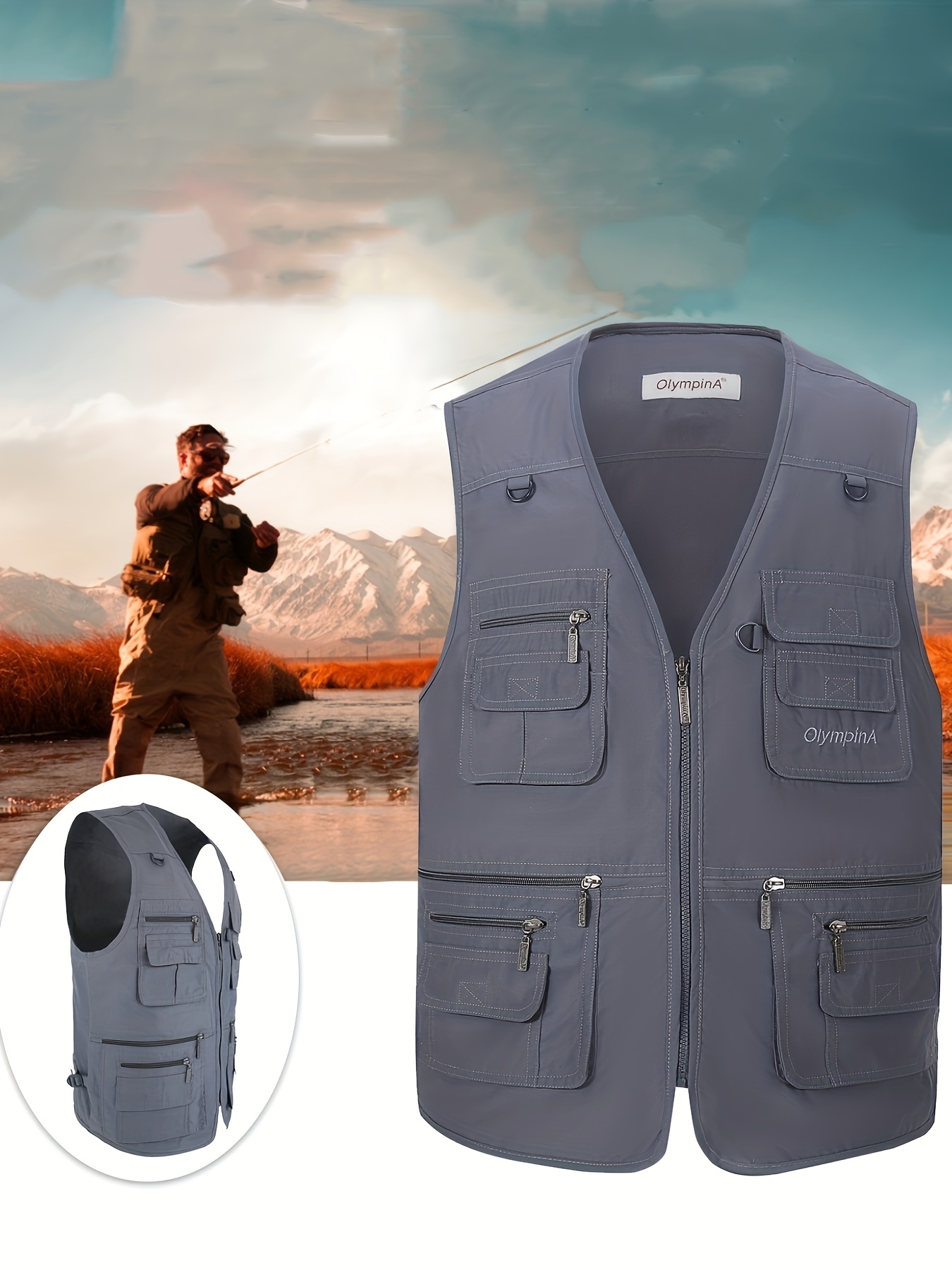 Men's Solid Outdoor/workout Vest Jacket Spring/autumn Casual - Temu