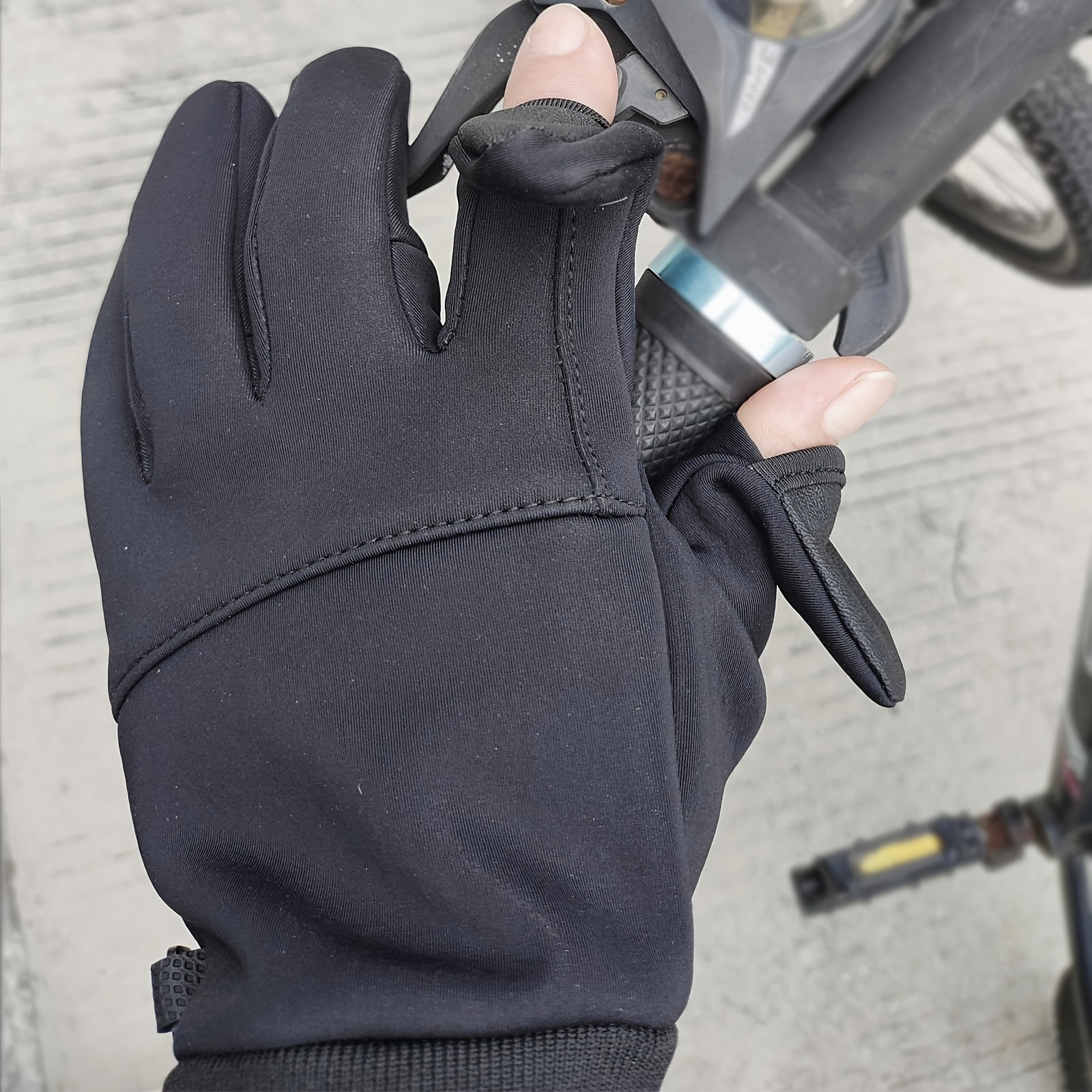 1pair Winter Fingerless Gloves For Cycling Fishing Windproof Cold