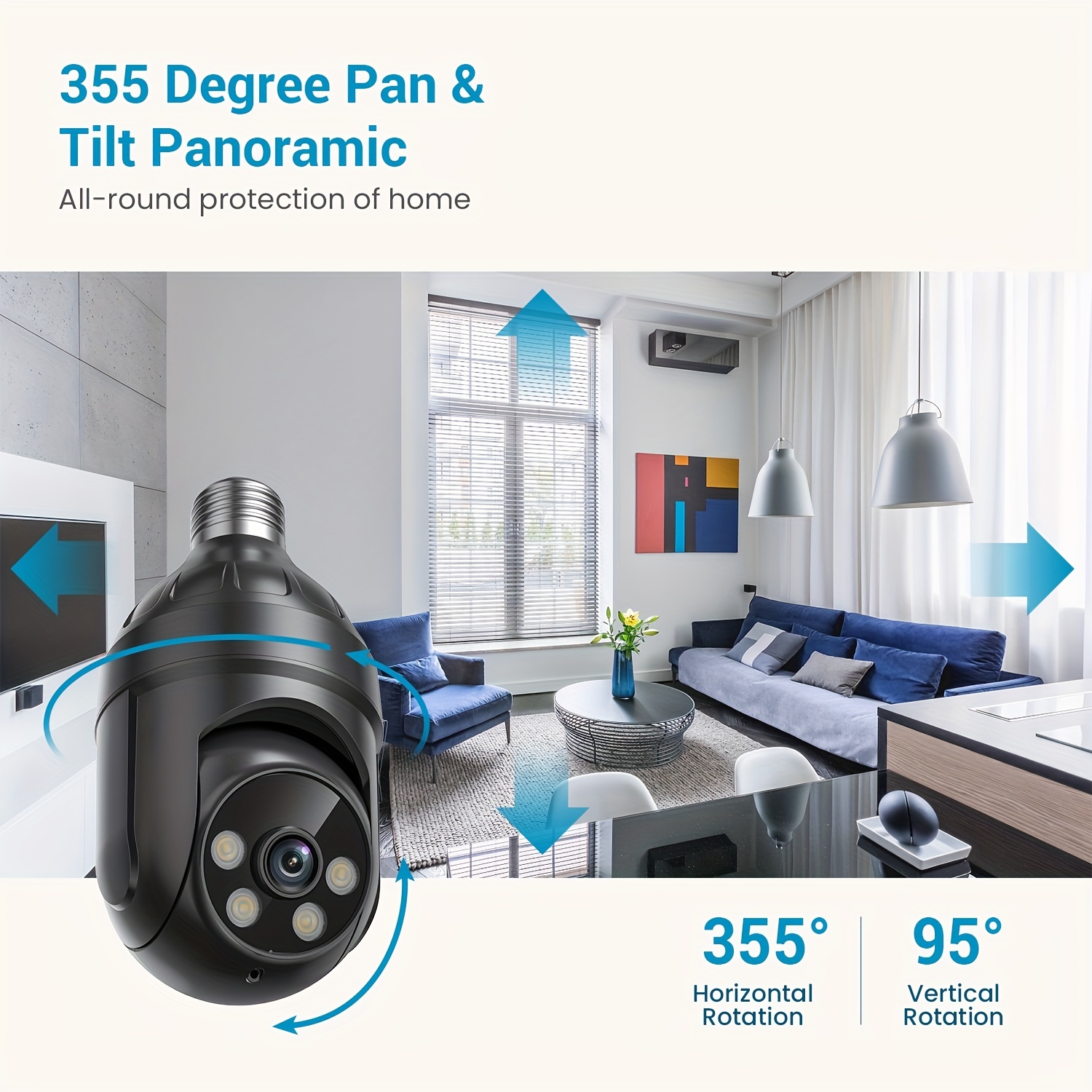 Cámara interior, cámaras para seguridad en el hogar en interiores, cámaras  de seguridad inalámbricas, 1080P con detección de movimiento, visión