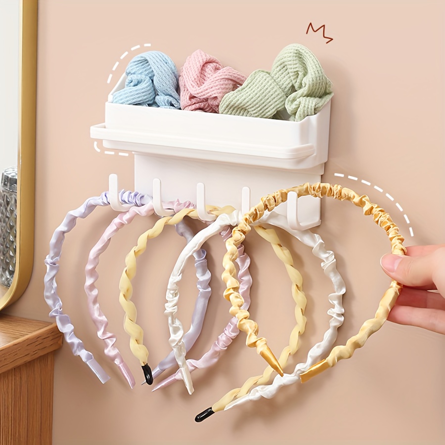 Hairpin Storage Rack With Hooks For Hair Hoop Organizer, Wall-mounted  Punch-free Cosmetic Lipstick Storage Shelves, Hair Accessories Storage  Sorting Rack For Bathroom, Bedroom, Living Room, Dorm, Home Organization  And Storage Supplies 