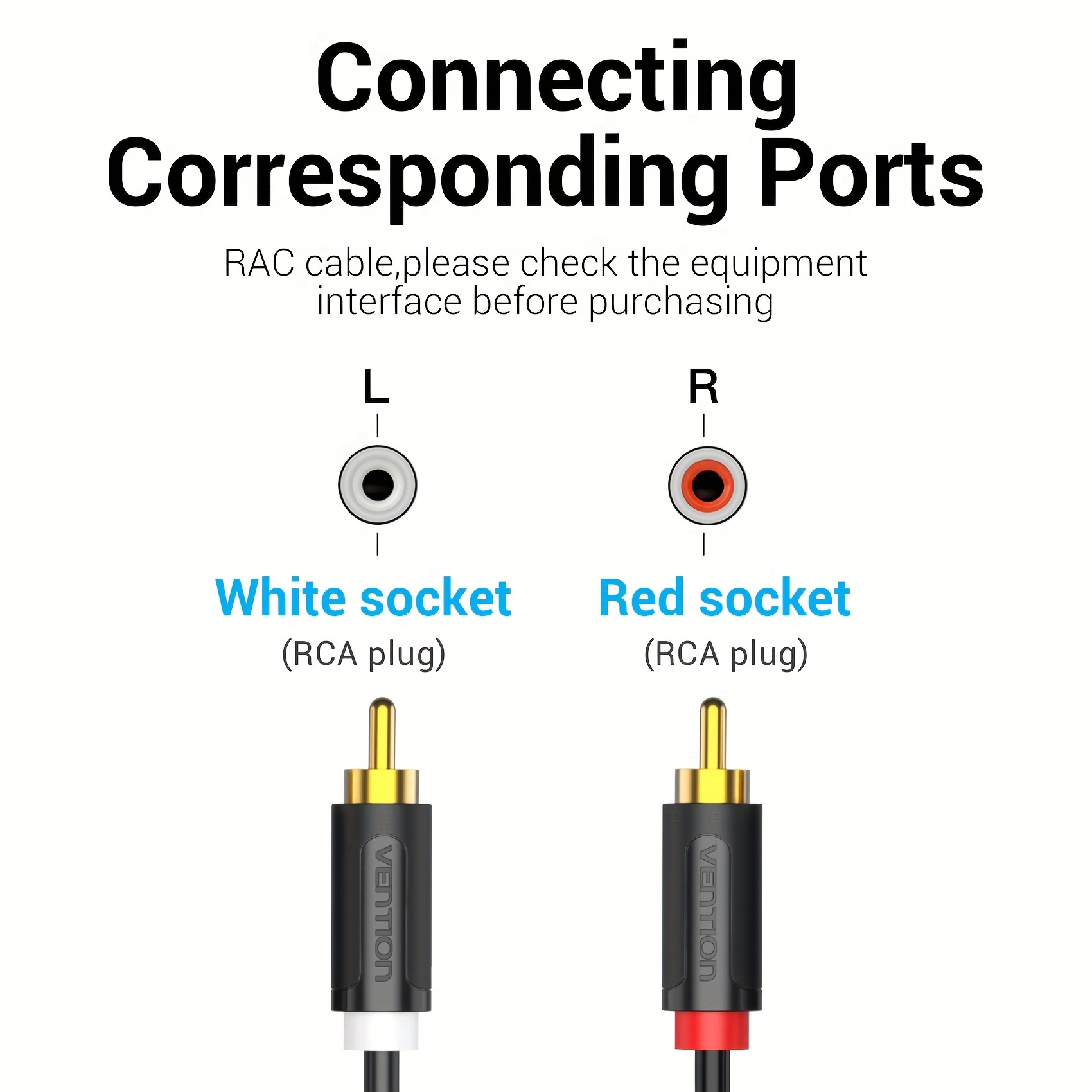 2 RCA Plug Male to Male Stereo Audio Cable