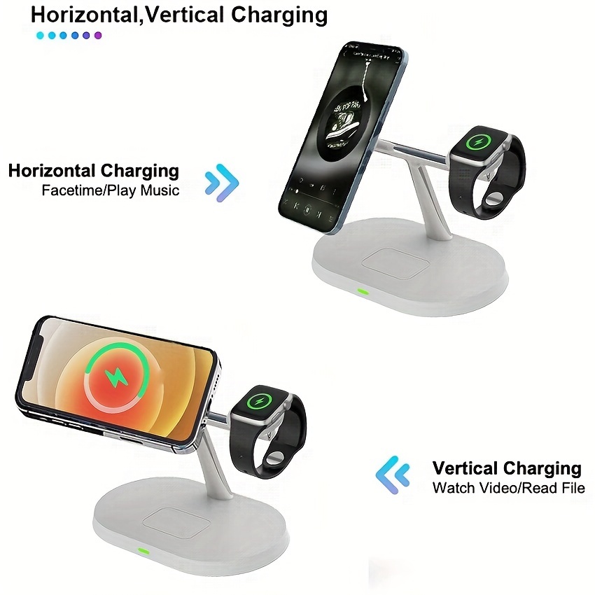 1 Magnetic Wireless Charger Stand Iphone 11/12/13/14/15 Pro - Temu