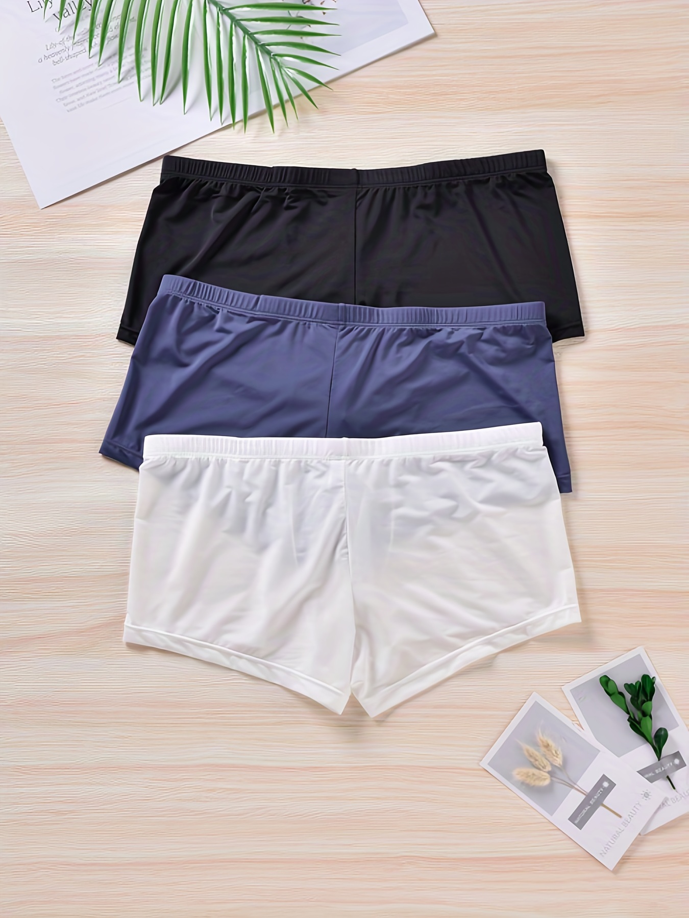 Seamless Women Cotton Boxers Underwear Ice Silk Shorts Solid Color