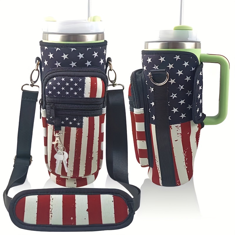 Water Bottle Holder Tumbler, Neoprene Water Cup Bag Sleeve With Adjustable  Shoulder Strap - Temu