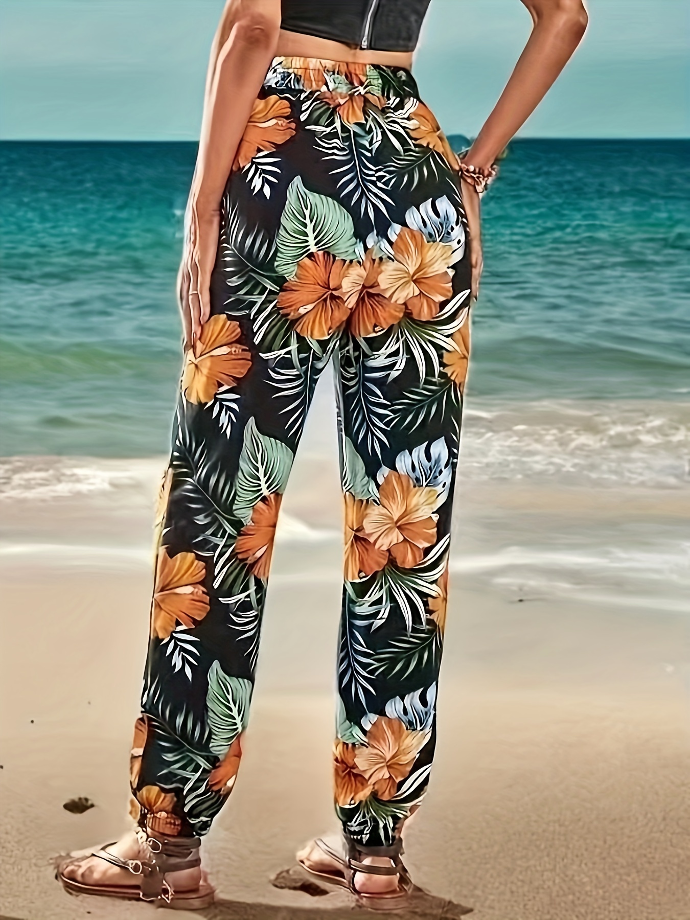 Oceanside Printed - Flared Beach Pants