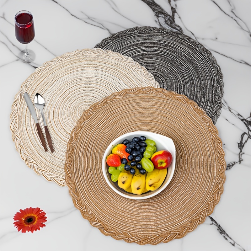 Round Placemats Nordic Style Cotton Yarn Placemats Round - Temu