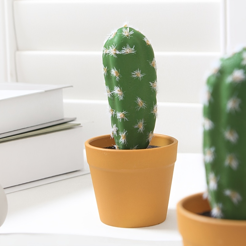 4pcs Mini Artificial Cactus Decoration Craft, Cute Fake Potted Cactus For  Home Decor