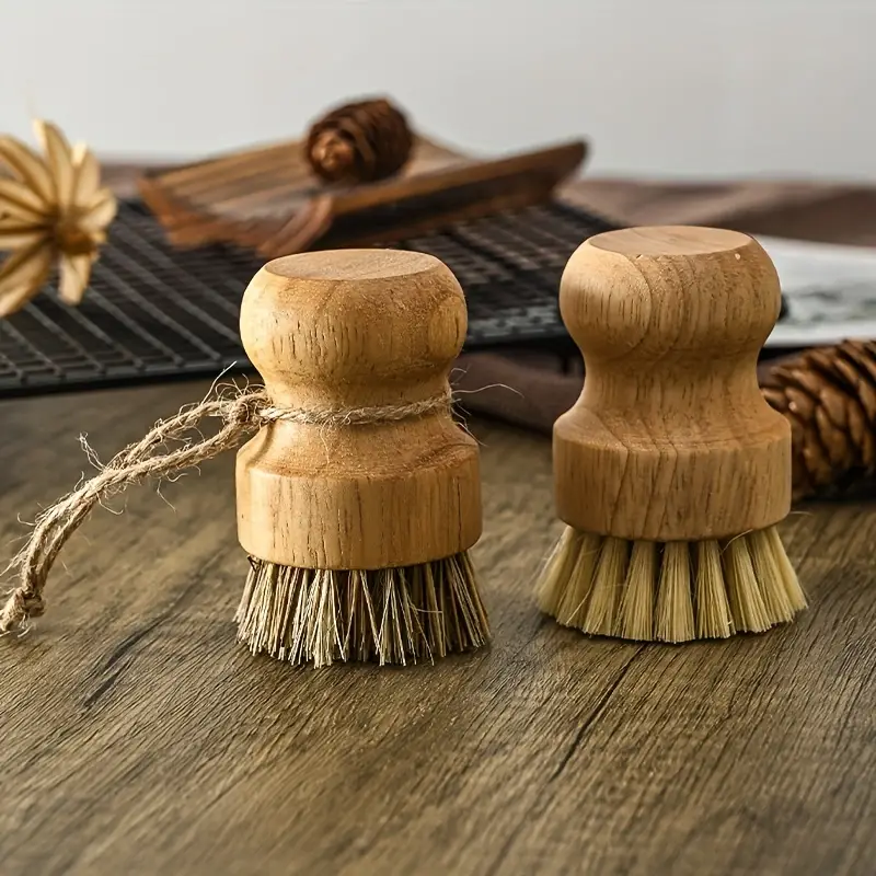 Wooden Pot Brush, Mini Dish Brush, Natural Sisal Coconut Palm Fibre Scrub  Brush, Scrubber, For Cleaning Pots, Pans, Dishes And Kitchen Sink, Kitchen  Gadgets, Kitchen Accessories - Temu