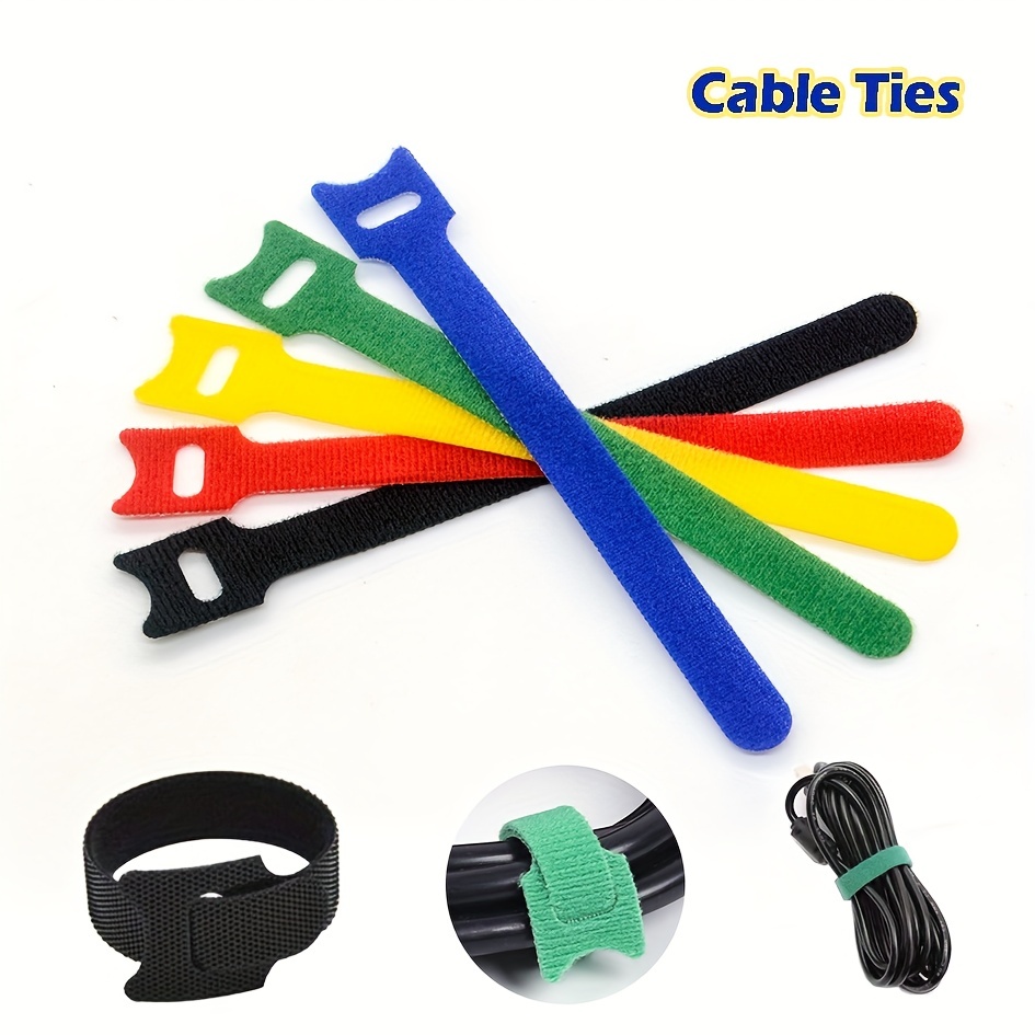 100Pcs Fastening Reusable Cable Ties, 6 Inch Adjustable Cord Ties, Cable  Management Straps Hook Loop Cord Organizer Wire Ties Reusable