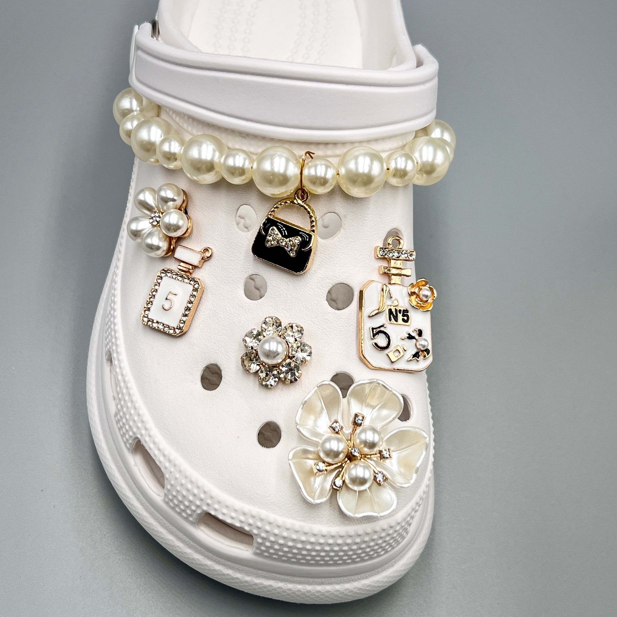 Croc Charms Set of 8 Designer Bling Jewels Rhinestone Shoe Charms 