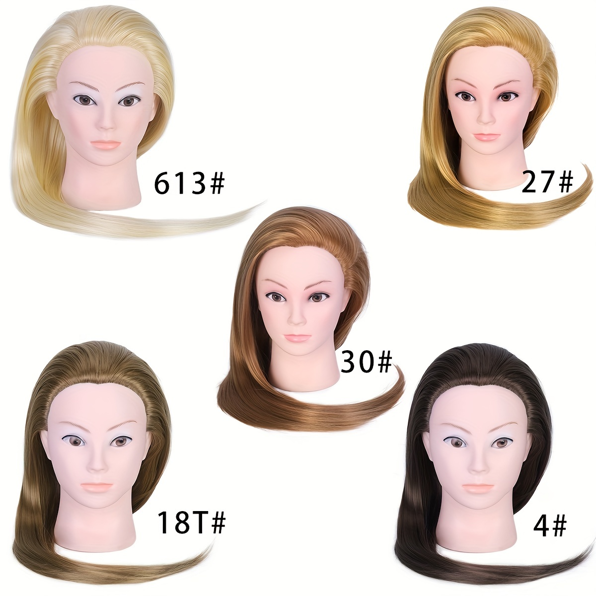 Mannequin Head Female Cosmetology Doll Synthetic Fiber Hair - Temu
