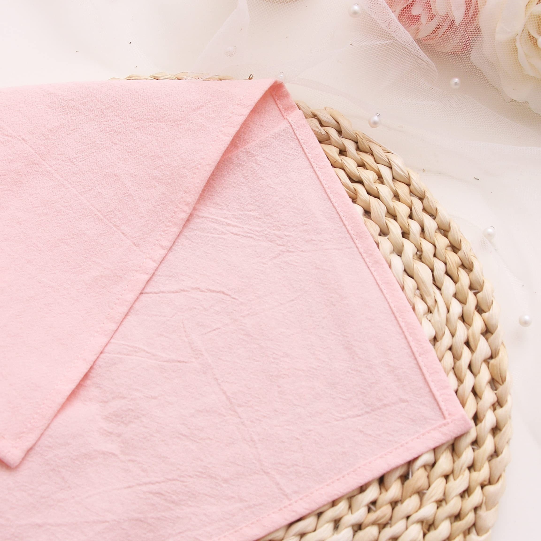 6pcs, Polyester Napkin, Solid Color Napkin Cloth, Natural Soft Cozy Washed  Crepe Cotton Dinner Napkins, For Western Restaurant And Hotel, Room Decor