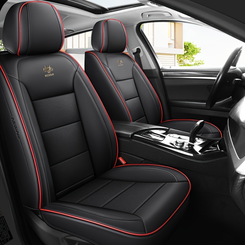 2024 new all     leather car seat covers universal fit durable stylish red   for   business casual use vehicle interior upgrade sleek car accessory   material