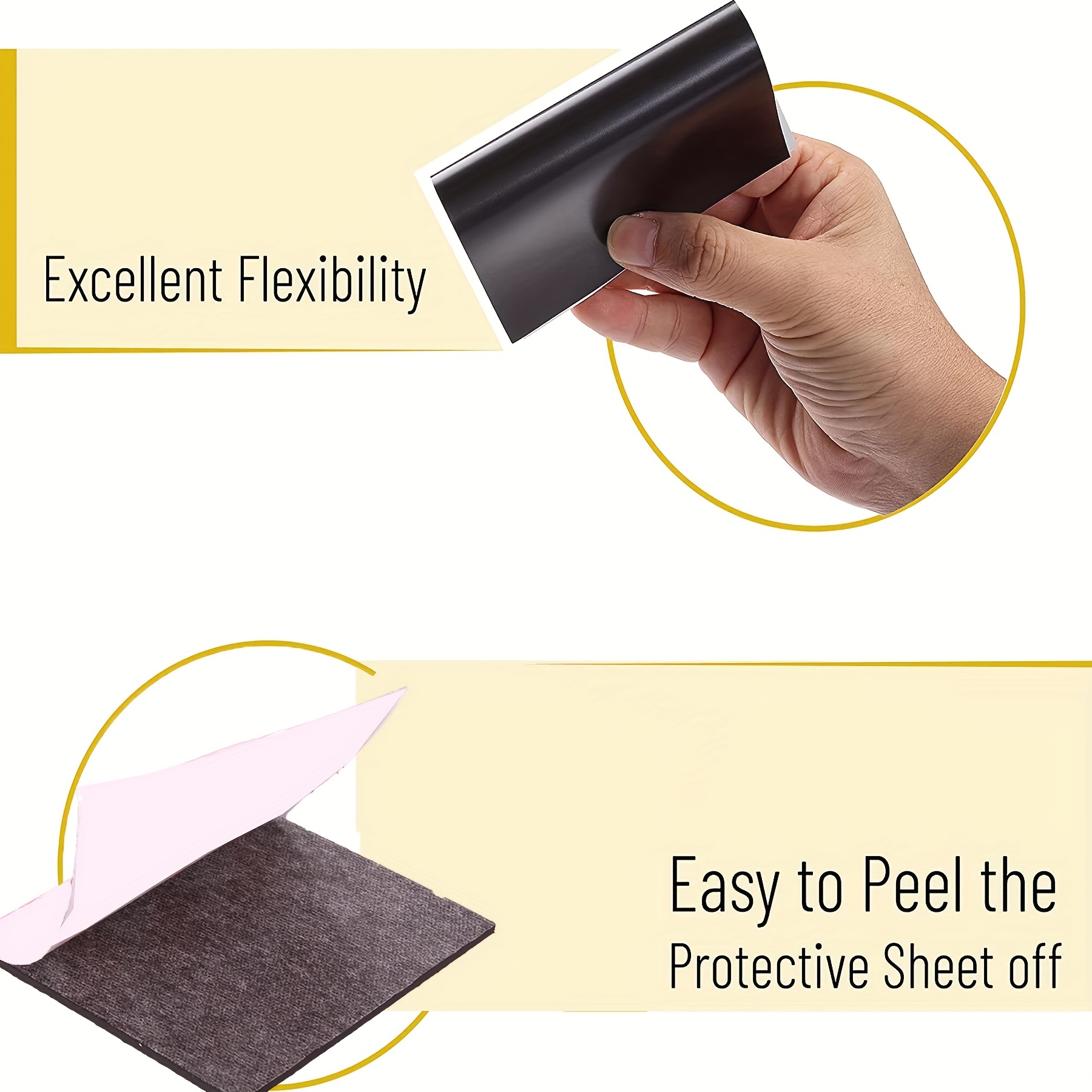 Square Rubber Soft Magnet Sheets Single side Adhesive Backed - Temu