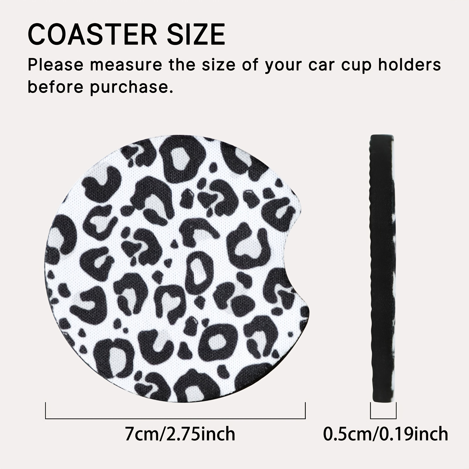  Car Coasters for Cup Holders, 2.75 Inch Auto Cup