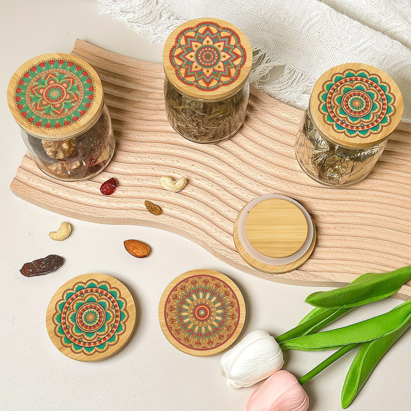 Oui Yogurt Jar Lids Bamboo Wooden Lids For Oui Yogurt Jars - Temu