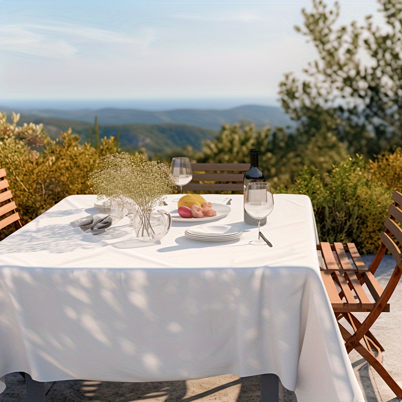 QueenKer Türkise Outdoor-Tischdecke Mit Schirmloch & Reißverschluss - Wasserdicht