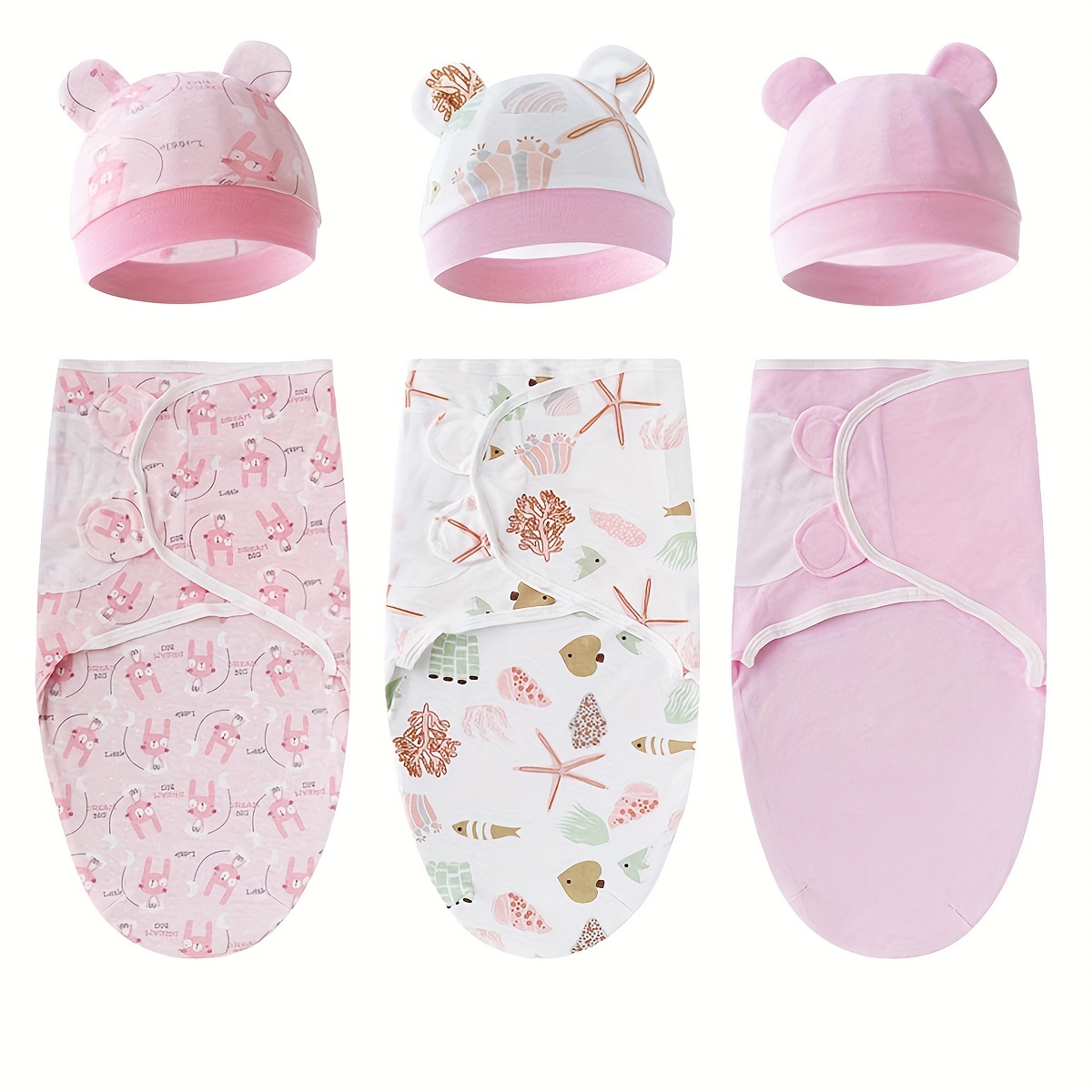 

Snuggle Up In Comfort: Newborn Sleeping Bag, Baby Anti-kick Quilt, Maternity Room Wrap Towel & Swaddle Blanket With Hat