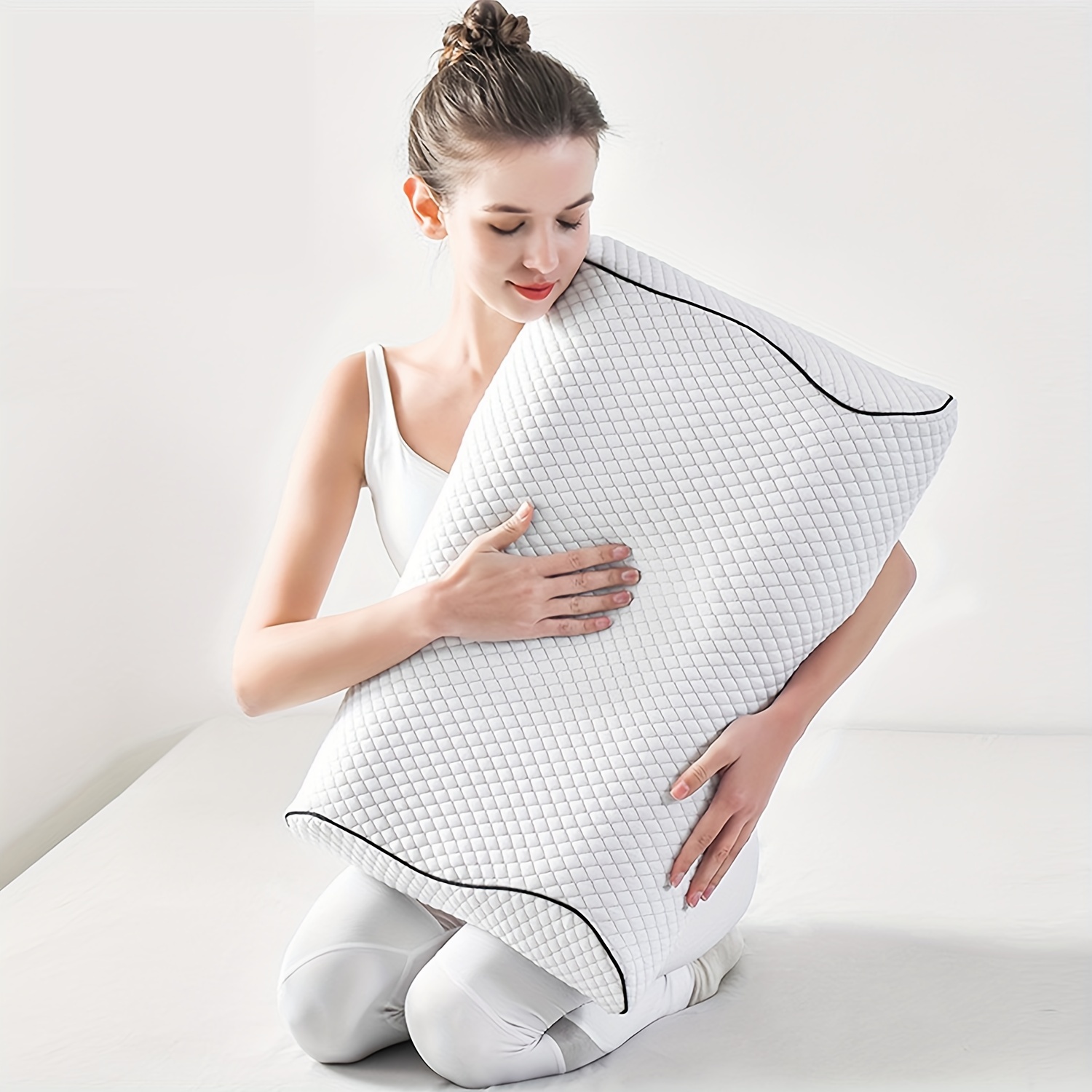 Memory Foam Pillow Neck Pillows For Pain Relief Sleeping - Temu