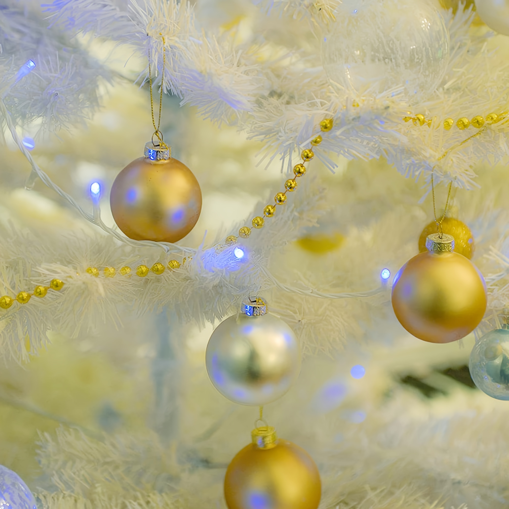 100PCS Round Christmas Ball Ornament Caps Gold Hangers String Set Christmas  Pendant Replacement Cap Xmas Tree