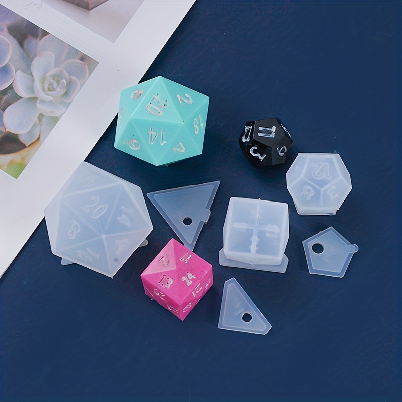 Large Dice Resin Molds, 2 Styles Silicone Dice Mold For Epoxy Resin  Casting, Triangle Hexagonal D20 D12 Dice Game Mold With Number, Silicone  Resin Candle Making Mold For Diy Art Craft Home