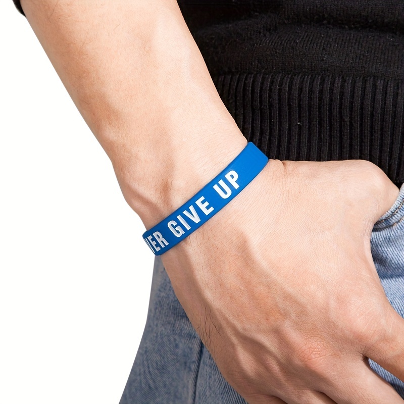 Never Give Up Motivational Silicone Bracelets