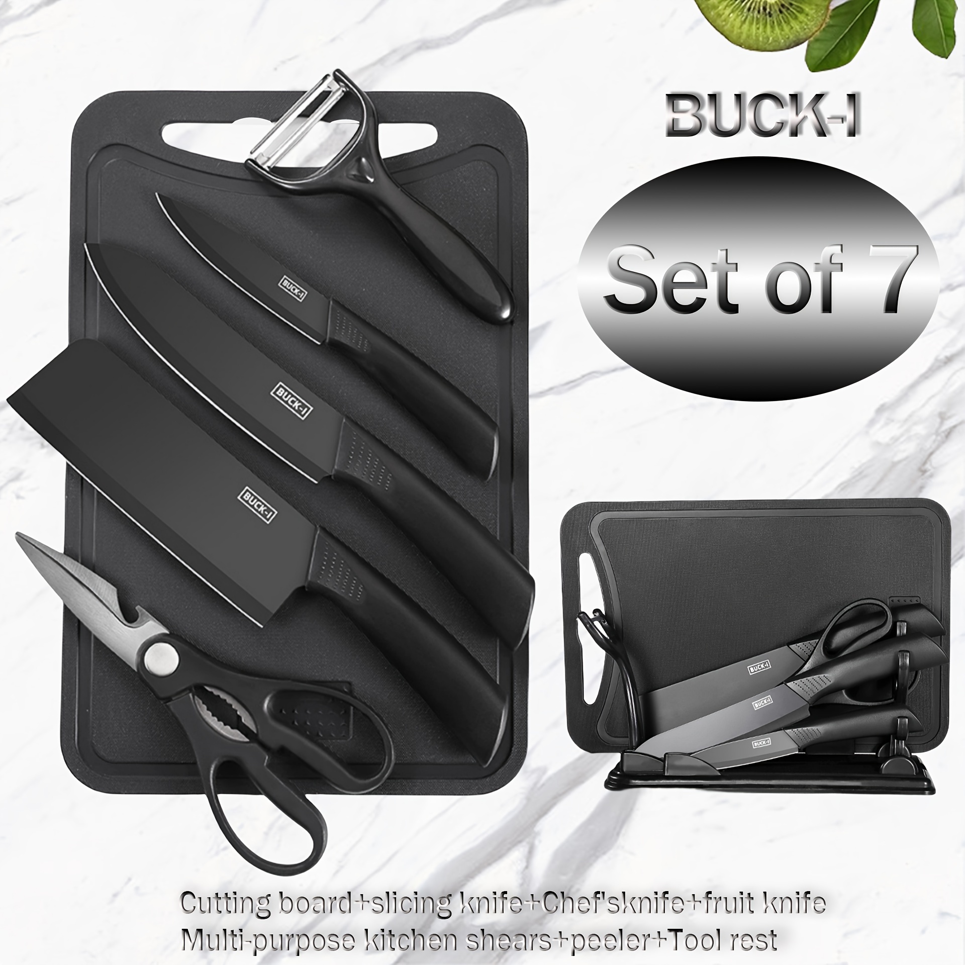 Knife Set with Chopping Board & Scissors