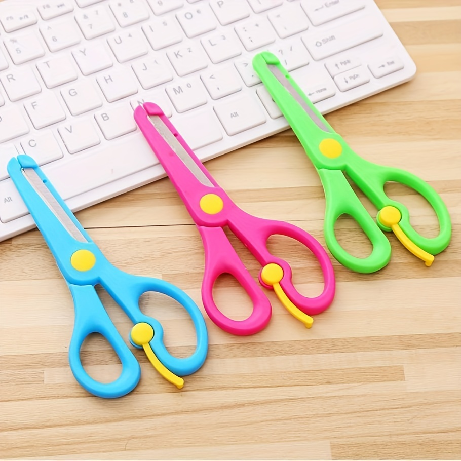 Children's Safety Scissors Stainless Steel Children's Paper - Temu