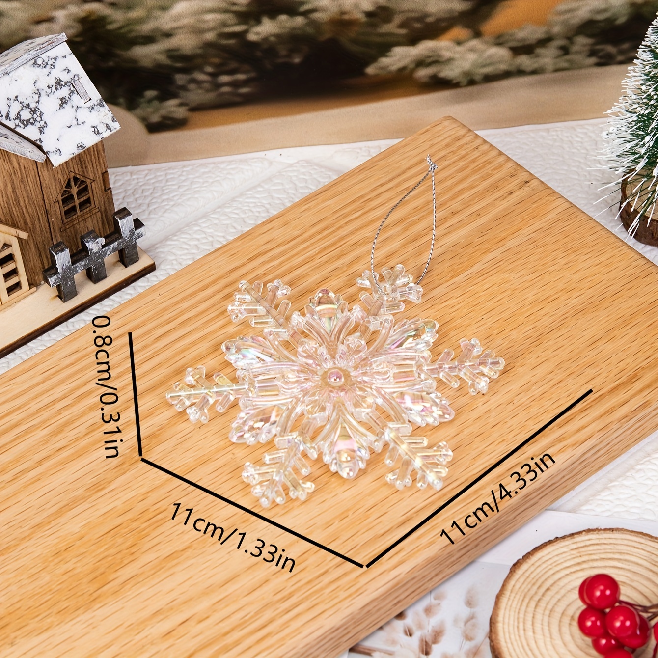 Crystal Clear Acrylic Snowflake