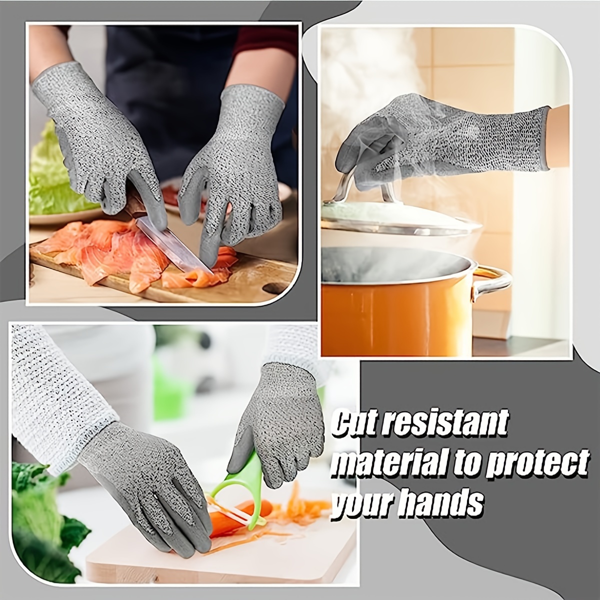  Guantes de cocina resistentes a cortes, guantes de