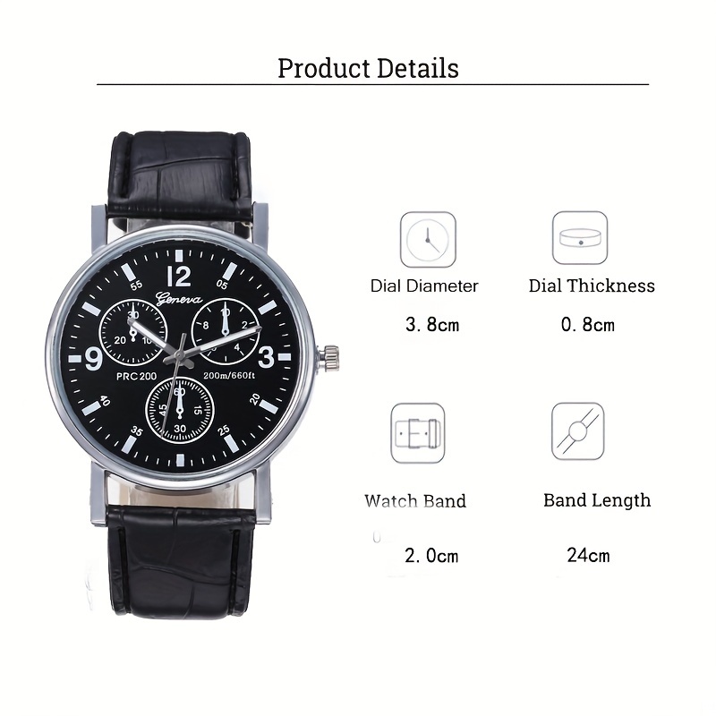 Three-eye Watch Men's Fashion Belt Quartz Watch Classic Men's Three-eye  Watch Men's Quartz Gift Watch