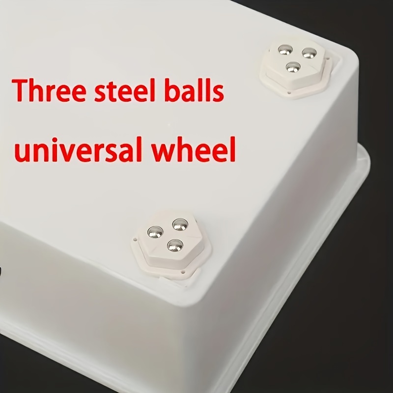 4pcs Set No-punch Three-bead Wheel Mini Stickable Pulley Universal Wheel  Furniture Roller Silent Caster For Moving
