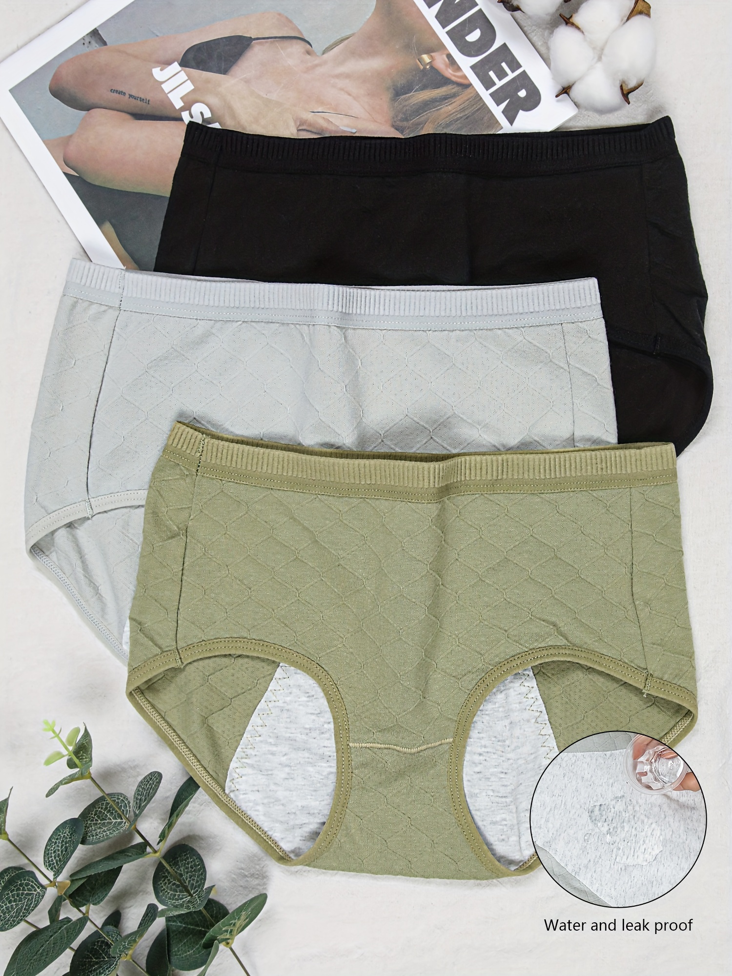 Women Period Leakproof Briefs, Breathable Menstrual Underwear Mid