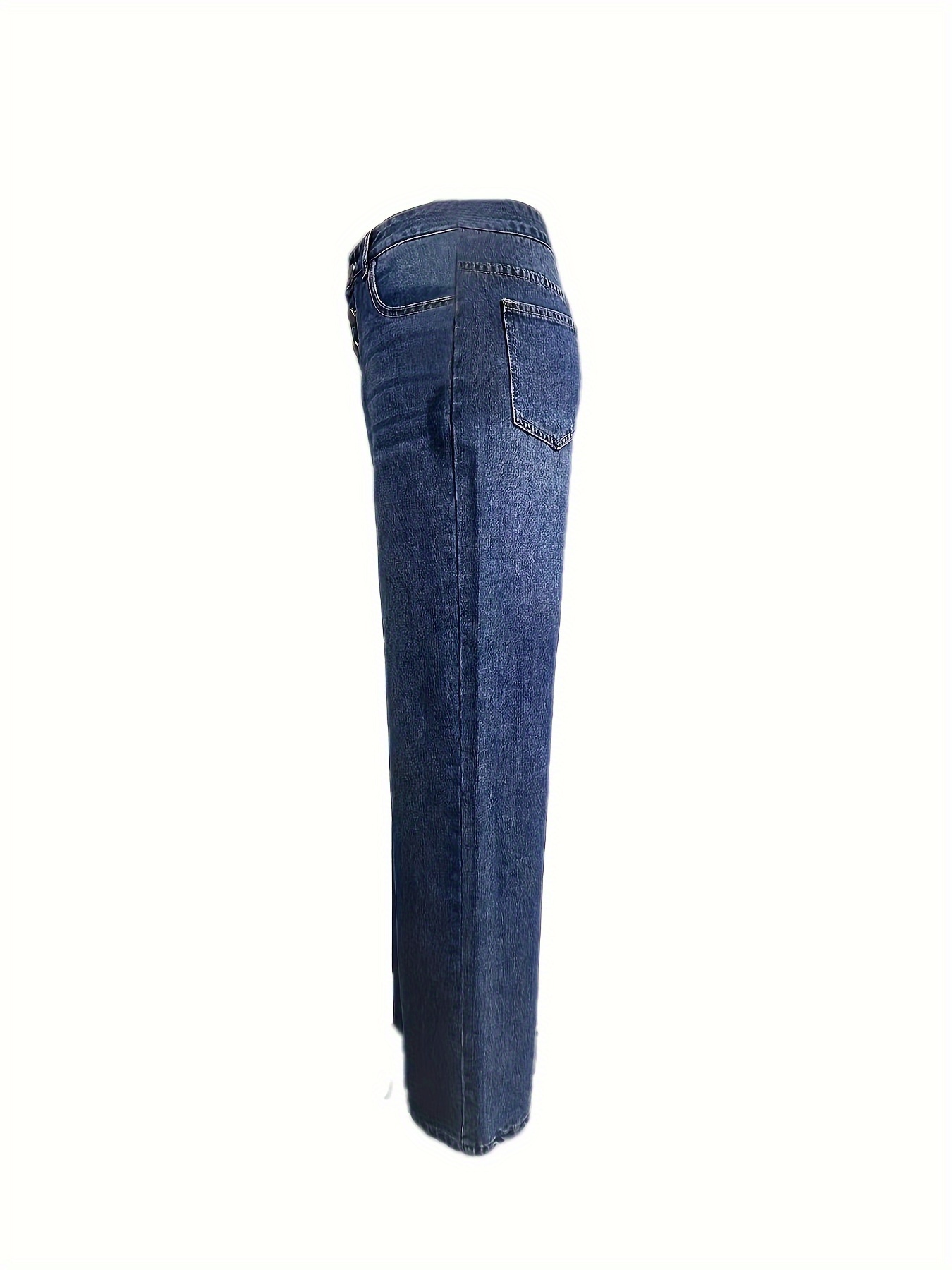 Azul Botão Simples ocasional Jeans