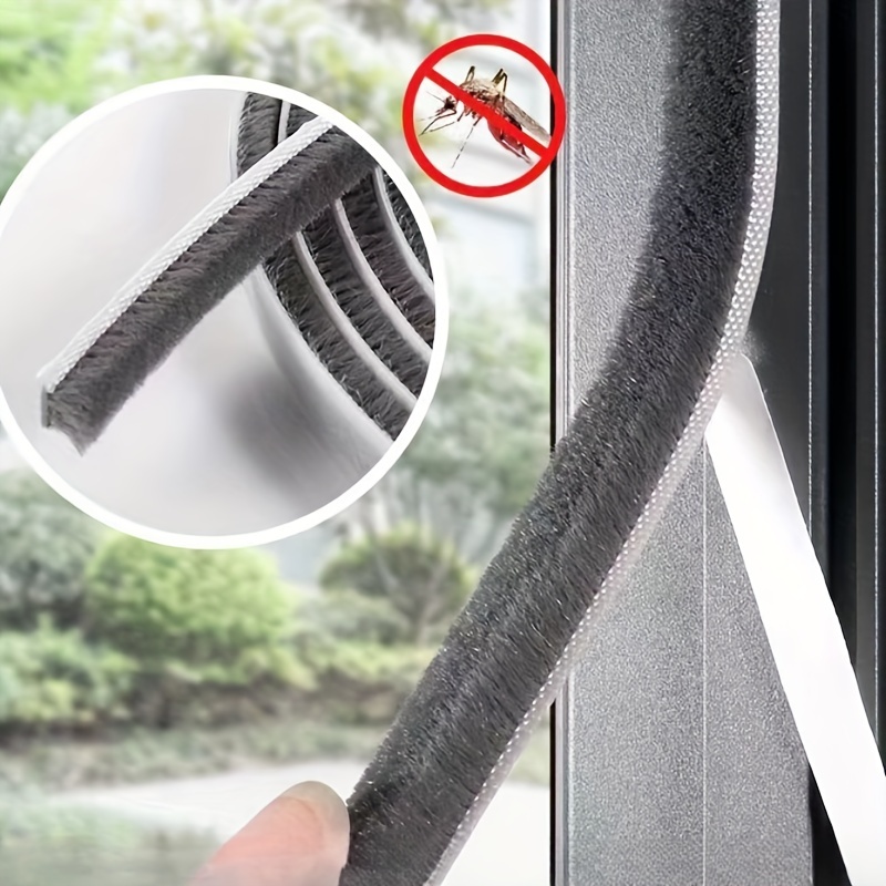 

1 Roll 6m Brush Weather Stripping, Adhesive Felt Door Seal Strip Weatherstrip Door Sweep Brush For Door Window