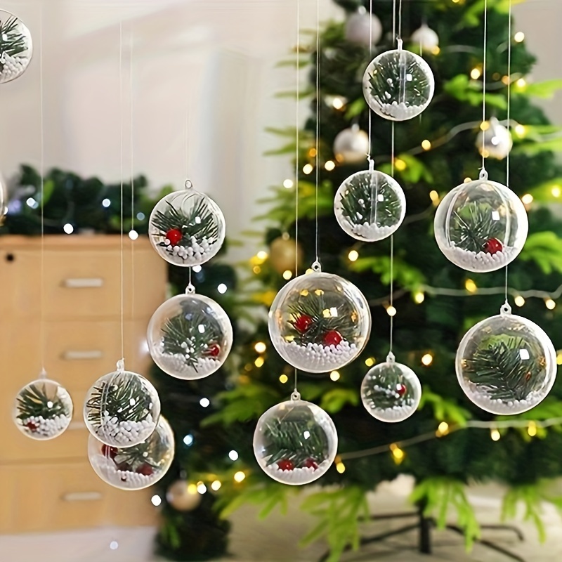 Clear Fillable Ornaments Balls Diy Clear Plastic Flat Disc - Temu France