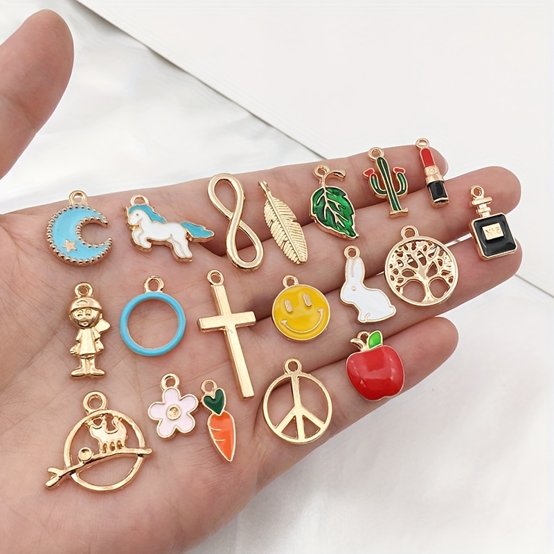 Lot Mixed Cartoon Animal Tree Enamel Creative Charms - Temu