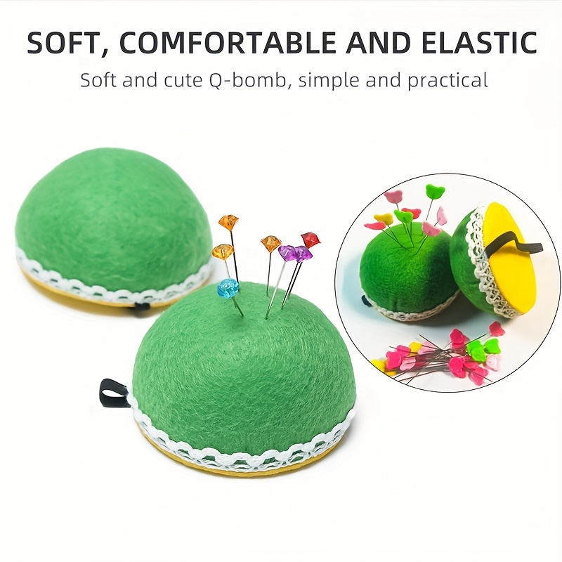 Wrist Pin Cushions Sewing Needle Cushion Holder Band Wearable Pincushions  For Sewing (sewing Necessities Pattern Green)