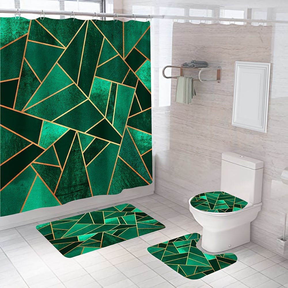 Cube Simple Shower Curtain Geometric Modern Style Shower - Temu