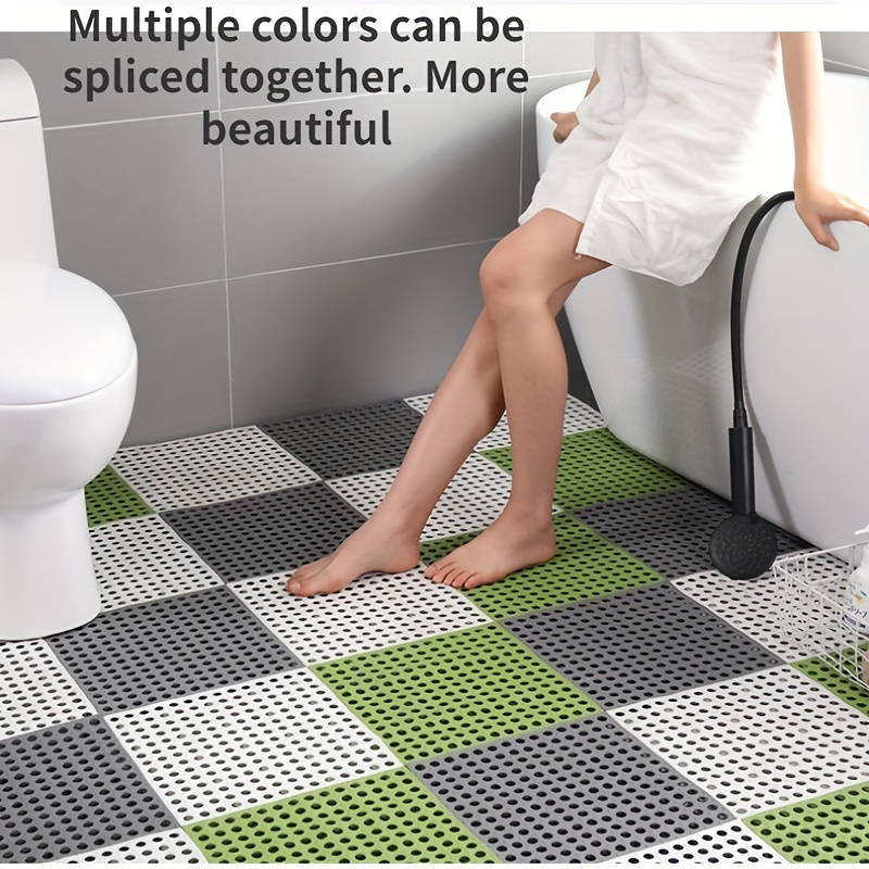 Shower Stall Mat, Waterproof Spliced Bathroom Mats With Drain Holes,  Perfect For Home Bathroom, Bathroom Accessories - Temu