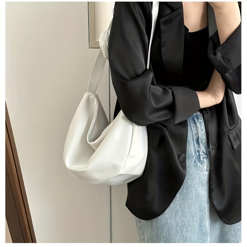 Canvas Shoulder Bag, Large Capacity Crossbody Bag, Simple Dumpling Bag