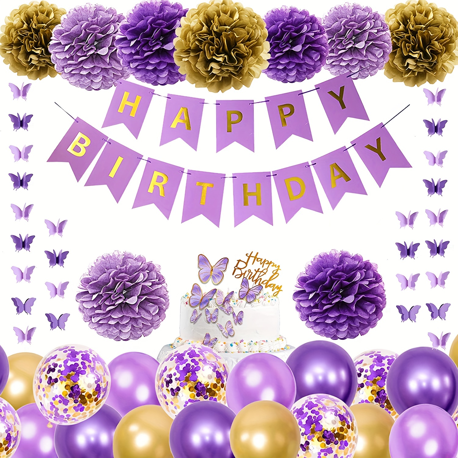 Golden Birthday Decorations For Women And Girls Includes - Temu