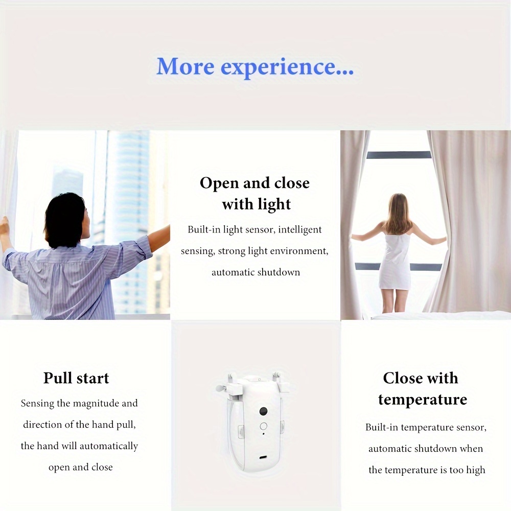 1 pcs WiFi Smart Curtain Robot, Curtain Smart Electric Motor Automatic  Curtain Opener Driver Free Track Installation Smart Curtain Robot for Home  Bedroom, For Roman Rod