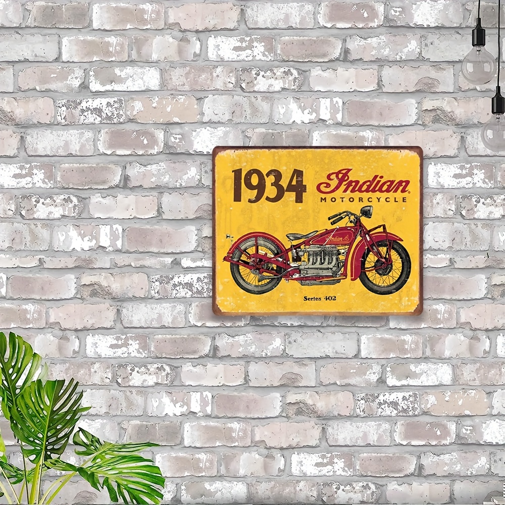 1pc, 1934 MOTORCYCLE SERIES 402 Metal Tin Sign (8''x12''/20cm*30cm),  Vintage Plaque Decor Wall Art, Wall Decor, Room Decor, Home Decor,  Restaurant D