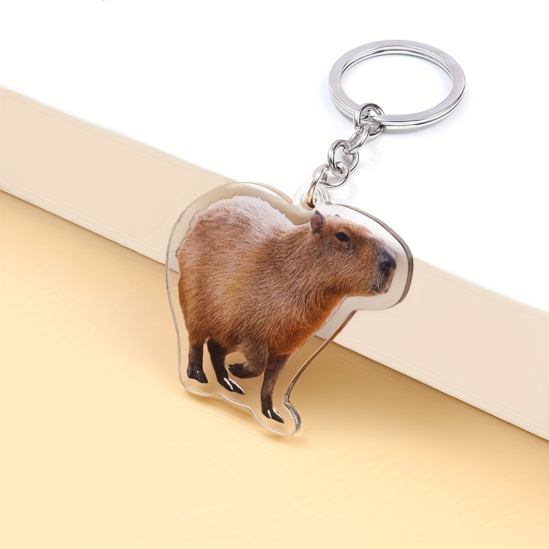 ZEROYOYO Funny Capybara Meme Acrylic Keychains Cute Cartoon Capybaras  Double Sided Animal Car Gifts Key Pendant