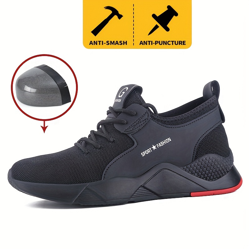 Zapatillas De Trabajo Unisexos, Zapatos De Seguridad Para Hombres Con Punta  De Acero A Prueba De Perforaciones, Calzado Indestructible De Moda